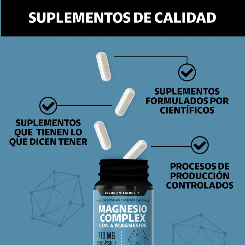 Magnesio Complex 4-en-1 — Citrato, Glicinato, Gluconato y Óxido