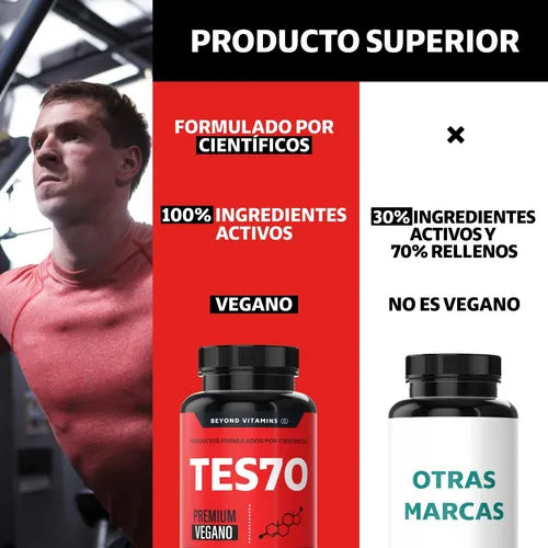 Tes70 Suplemento para Hombres 180 Cápsulas — Energía y Vitalidad